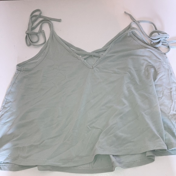 Garage Blue flowy shirt with tie straps - Picture 2 of 3